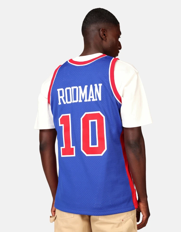 100% Authentic Dennis Rodman Detroit Pistons Road Swingman Jersey Throwback - Image 3 of 4