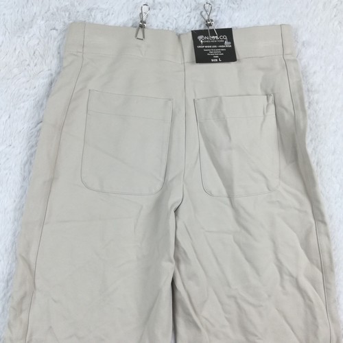 Jones & Co Womens Pants Crop Wide Leg High Rise Beige Pin Tuck Front Seam L New - Picture 9 of 10
