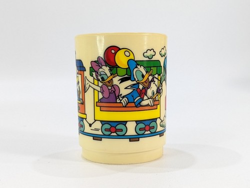Vintage Disney Kids Cup Train Superseal Juice Cup Mickey Minnie Daisy Donald - Picture 2 of 6