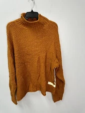 a.n.a. Dark Orange Brown Long Sleeve Mock Neck Sweater Women's Sz XL