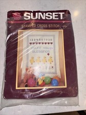 Vintage Sunset COUNT YOUR BLESSINGS Baby Stamped Cross Stitch Kit NOS 4998