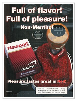 shift cigarette Newport Cigarettes Red Stick Shift 2012 Full-Page Print Magazine Tobacciana  Ad