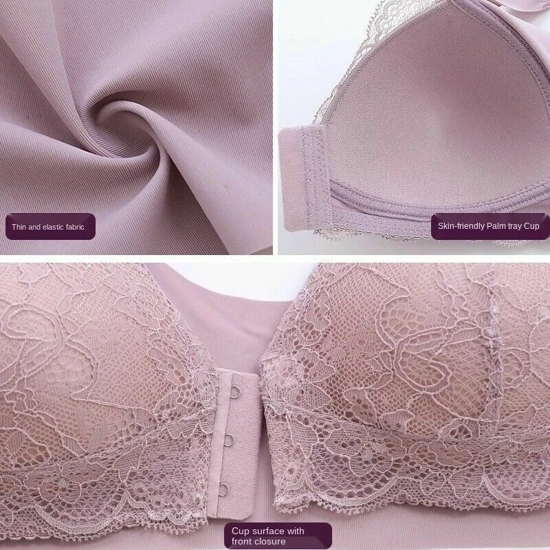 Women Lace Push Up Bra Seamless Front Closure Bralette Lingerie Underwear M-5XL - Picture 9 of 15