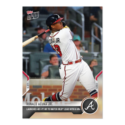 Ronald Acuna Jr. 481 Ft. Home Run - 2021 MLB TOPPS NOW Card 141 ATLANTA BRAVES P