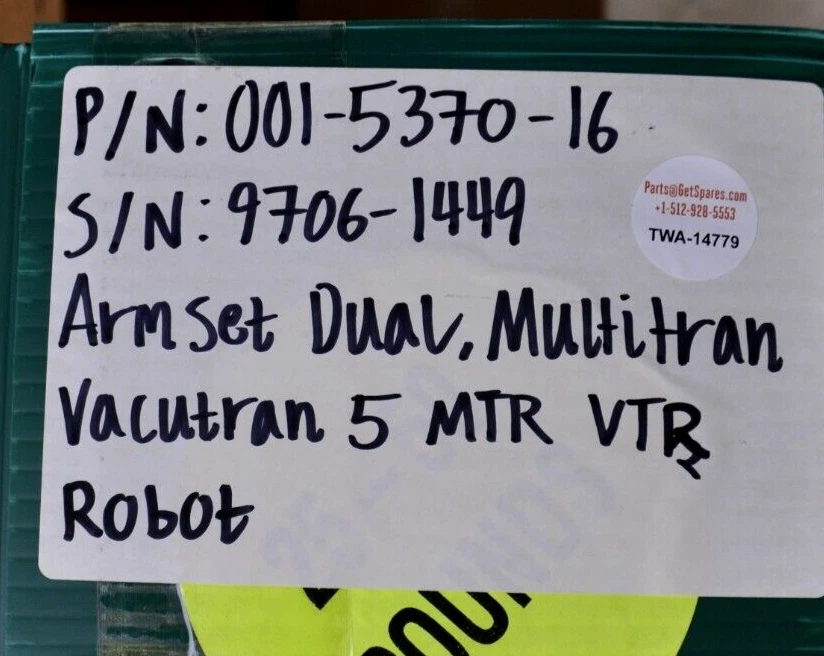 001-5370-16 / ARMSET DUAL MULTITRAN VACUTRAN 5 MTR VTR ROBOT / BROOKS AUTOMATION - Image 2 of 4