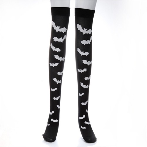 Halloween Black Stockings Cosplay Over The Knee Socks Spider Web Long Socks Punk - Picture 14 of 17
