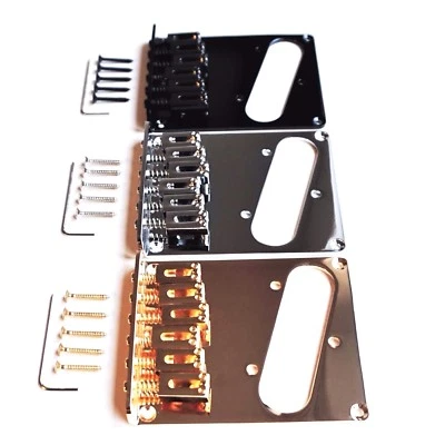 GUITAR ANATOMY E Gitarre Brücke Tele Telecaster Modern 6 Sättel Chrom Schwarz Gold
