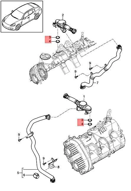 Genuine PORSCHE Cayenne Macan Panamera Porsche 92A 95B 970 O-Ring 