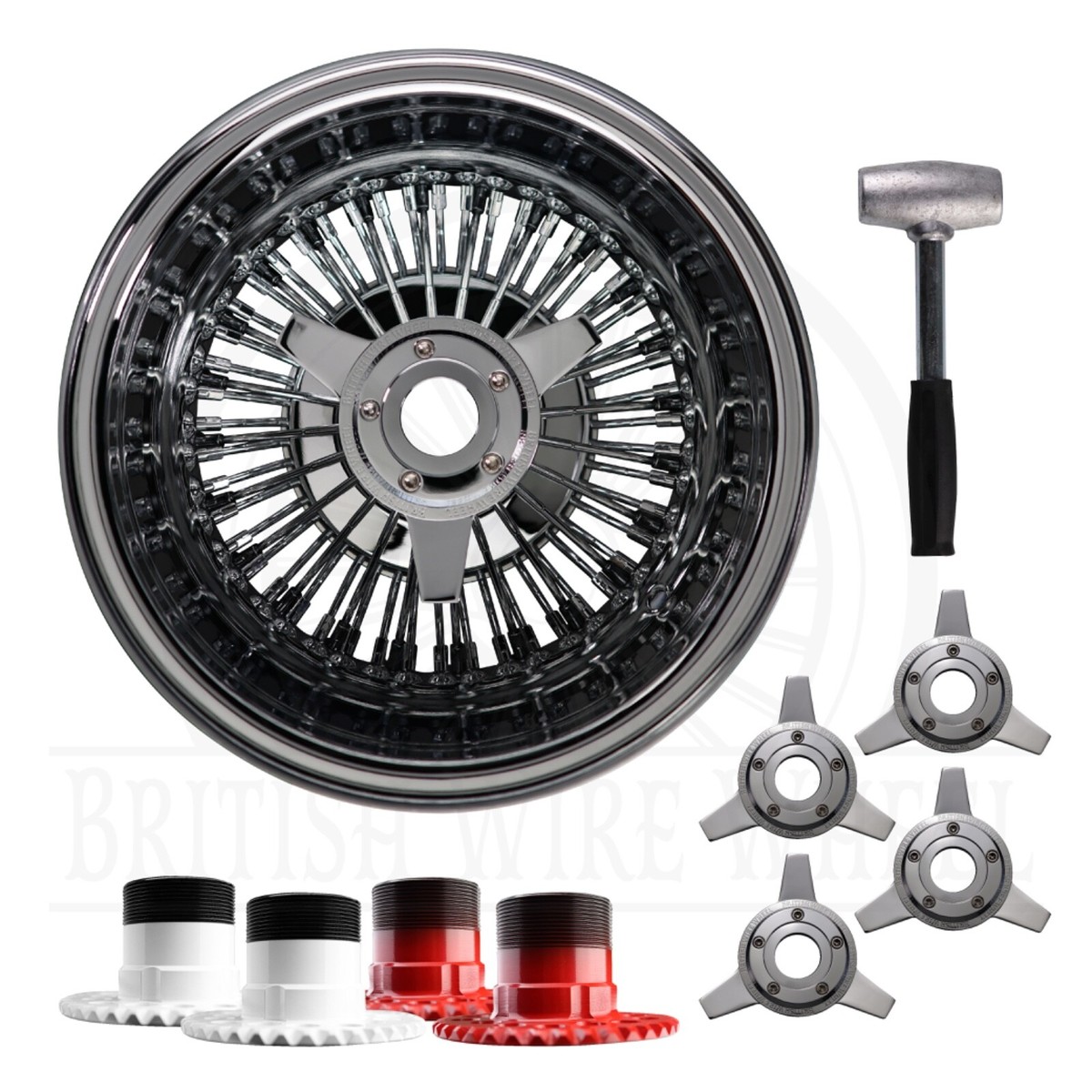 13x7 Rev SS 72 Spoke Wire Wheels + Zenith 3 Bar KO + Locking