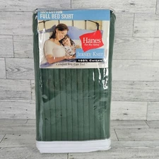 Hanes Cotton Blend FULL Bed Skirt Jersey Knit  SHADE GREEN JRY(B. Skirt)