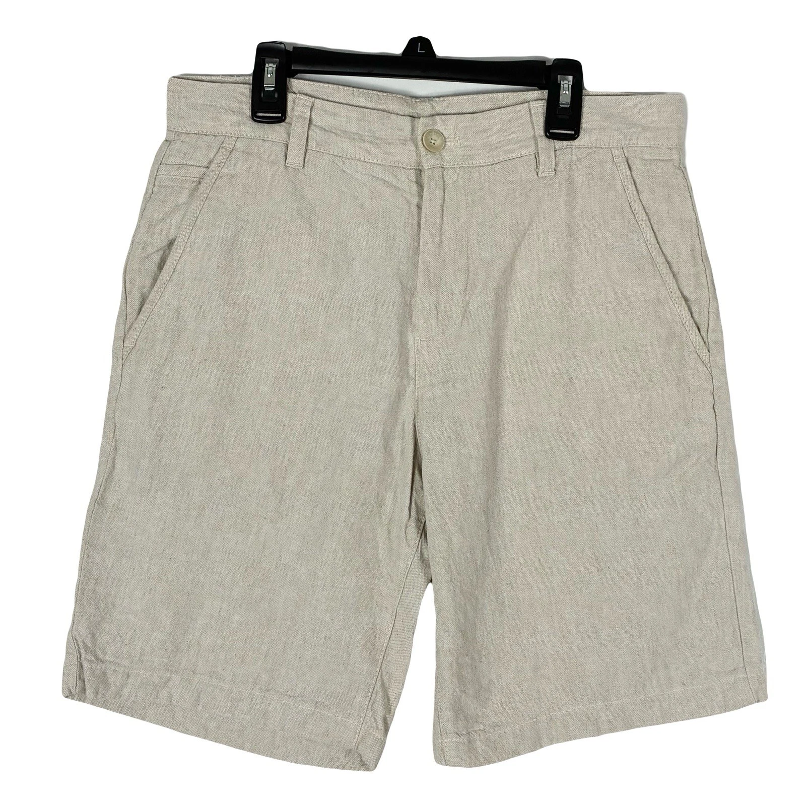 Zara Beige Linen Shorts Men’s 30 Neutral Minimalism Staple Summer Spring