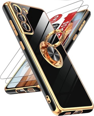 Samsung Galaxy S21 FE 5G Case with Tempered Glass Screen Protector, Rose Gold Ed