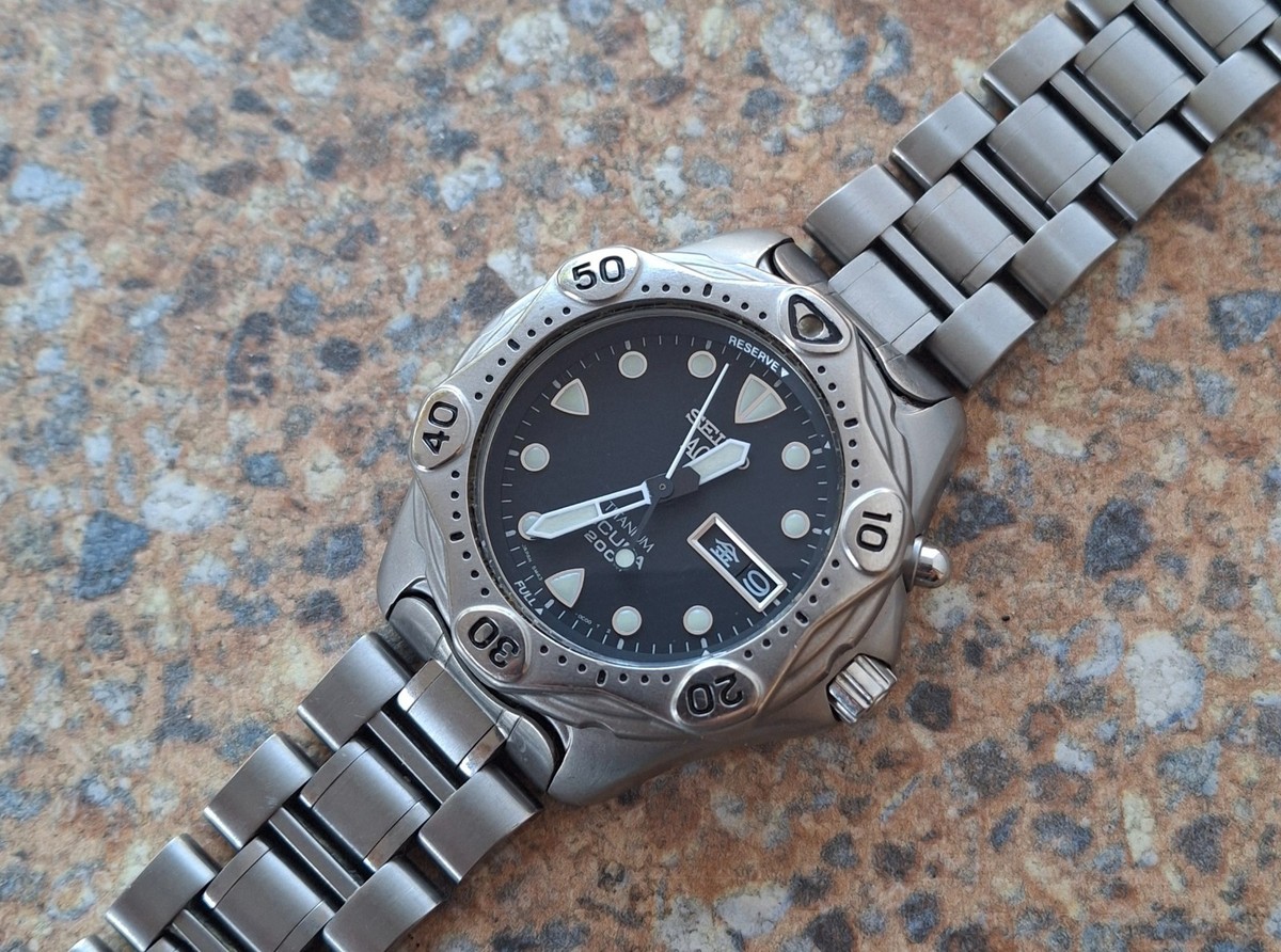 Seiko AGS Scuba 200m Quartz 5M23 7A31 February 1996 Titanium Kanji