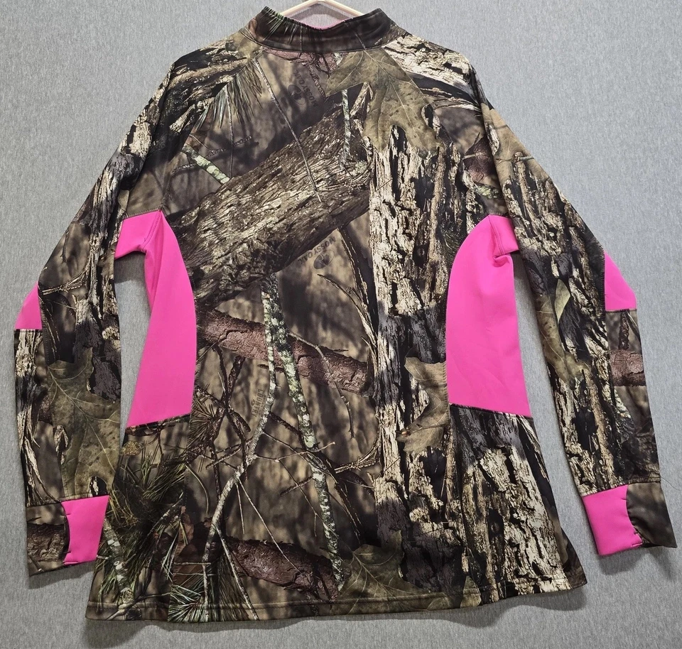 Mossy Oak Hunting Shirt Women 2XL Multicolor MO Country Camo 1/4 Zip Performance - Image 2 of 4