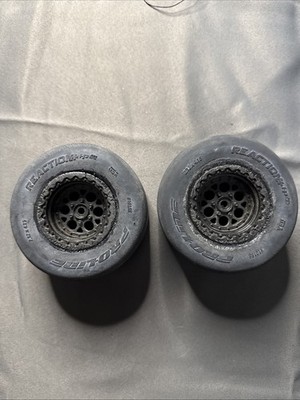 2x Proline Reaction+ HP WIDE SC #10188 1/10 Short Course Drag Tires & Wheels