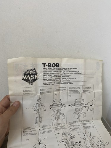 Mask Kenner vintage Notice T-BOB Euro Originale 1985 Bel État ! RARE ! - Imagen 3 de 5