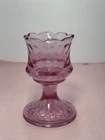 Vintage Fenton Diamond Optic Pedestal Rose Votive Candle Holder