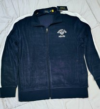 Polo Ralph Lauren Racquet Club Full Zip Track Jacket Navy White Large NWT