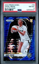 Angel Reese PSA 8 PANINI PRIZM 2024 WNBA BLUE PULSAR Rookie SKY #d /199 