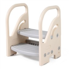 Convertible 2-Step Toddler Step Stool Multifunctional Kids Ladder Seat for Home