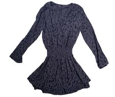 RAILS Jasmine Dress in Ash Cheetah Size S Mini Smocked Waist Button