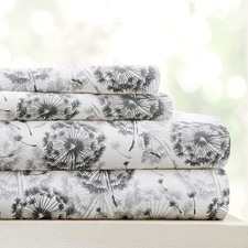 Linen Market 4 Piece Sheet Set Make A Wish Patterned, Queen, Light Gray
