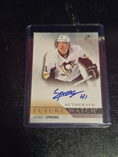 2015-16 Daniel Sprong UD SP Authentic Future Watch Auto /999 Rookie RC 