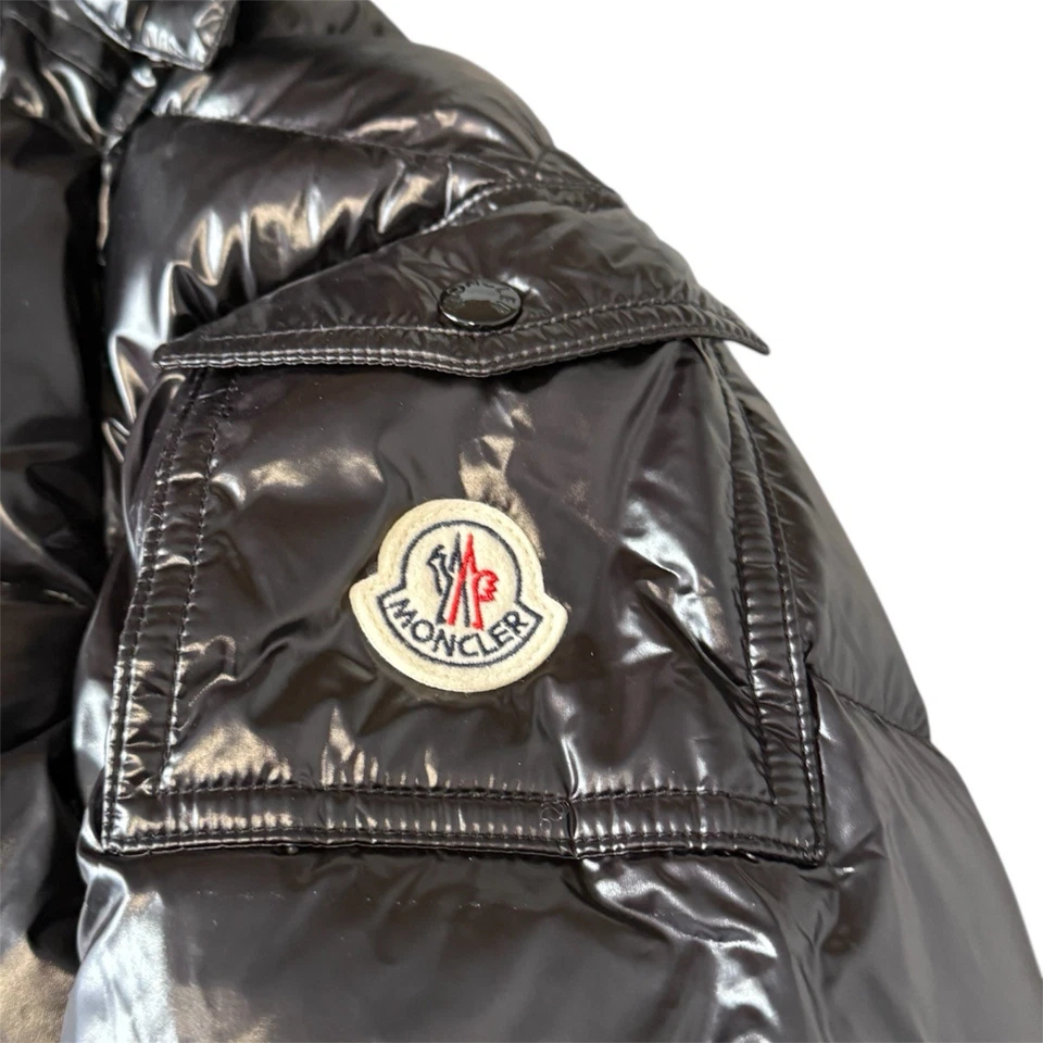 Doudoune Maya Moncler Noir Brillante Taille L pour femme et Homme neuf - Photo 3/4