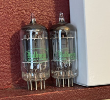 Date Matched Pair Sylvania 12AU7 / ECC82 Long Plate Preamp Tubes. Test 100 NOS.