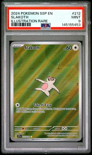 2024 POKEMON SSP EN-SURGING SPARKS ILLUSTRATION RARE #212 SLAKOTH PSA 9