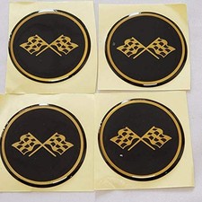 4PCS Sport Flag Wheel Center Cap Hub Cap Decal Emblem Sticker, 44mm/1.7'' For...