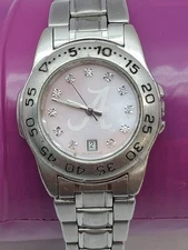 Suntime Ladies Alabama Stainless Steel Wristwatch With A Pink Face