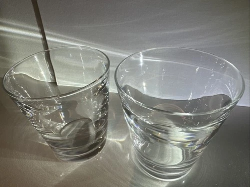 Set of 2 Steuben Old Fashioned Crystal Glasses 4 3/8" Retired Very Very Rare