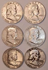 Franklin half dollar lot of 6