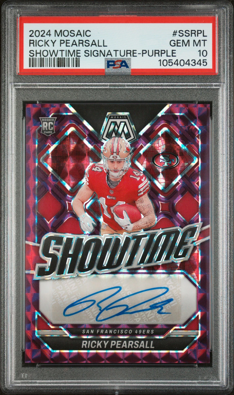 Ricky Pearsall Panini Mosaic Showtime Signatures #SSRPL Purple