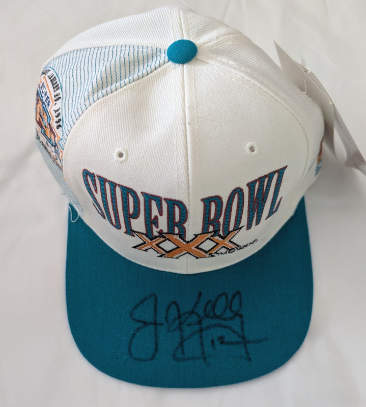 *NEW*Very Rare* Super Bowl 30 Signed by Jim Kelly Hat/Cap - Bills/Cowboys