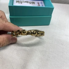 925 Sterling Silver And Brass Cuff Bracelet CAROLYN POLLACK Marked Both