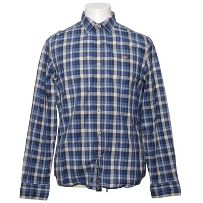 Napapijri, Hemd, Größe: L, Slim Fit, Blau/Weiß, Baumwolle, Karo, Herren #Bfy