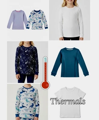 MARKS & SPENCER Kinder Thermo Tops Ex Marks lang kurzarm weich angeraut Futter Kuschelwesten NEU