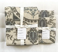 Pottery Barn LILAH SUZANI Duvet Full/Queen & 2 Standard Shams Blue Multi NWT