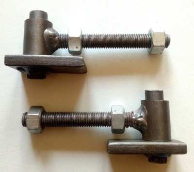 ANSCHWEISSBARE VERSTELLBARE TORSCHARNIER SET M16 BLANK METALL SCHMIEDEEISEN ZAPFENSTIFT