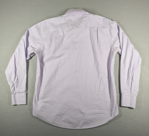 Yves Saint Laurent Shirt Mens Size 41/16 Purple Long Sleeve Made In Italy Oxford - Picture 2 of 11