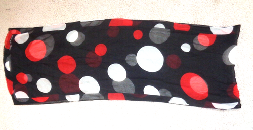 JONES OF NEW YORK BLACK/RED/WHITE DOTS OBLONG SCARF SIZE 10 X 60 - Picture 6 of 6