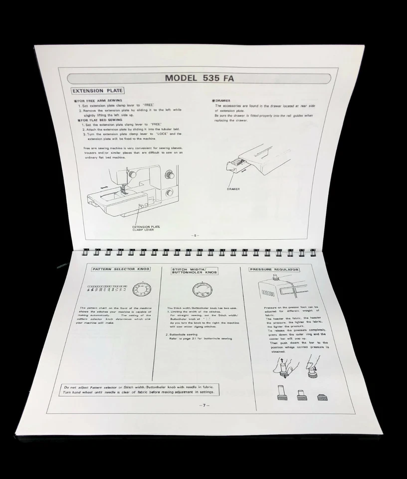 Necchi 537 536 535 534 FA FB Sewing Machine Manual Instruction SPIRAL Bound - Image 2 of 3