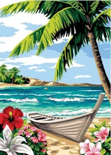 Seg De Paris Needlepoint canvas for halfstitch without yarn Exotic Wave SE929...