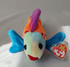 TY Beanie Baby - Lips the Fish 1999 - Tags Intact - RARE ERRORS