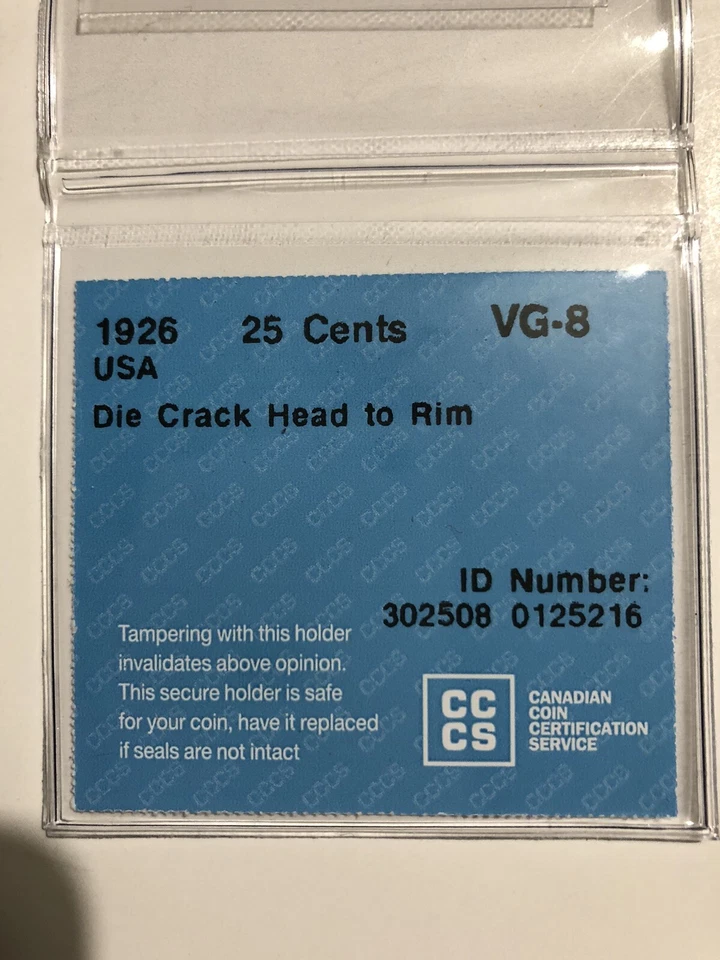 1926 Standing Liberty 25 Cent Quarter Silver Coin VG-8 spear Head  Mint Error - Image 3 of 4