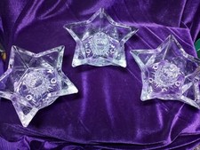 Star Glass Candle Holders Set Of 3