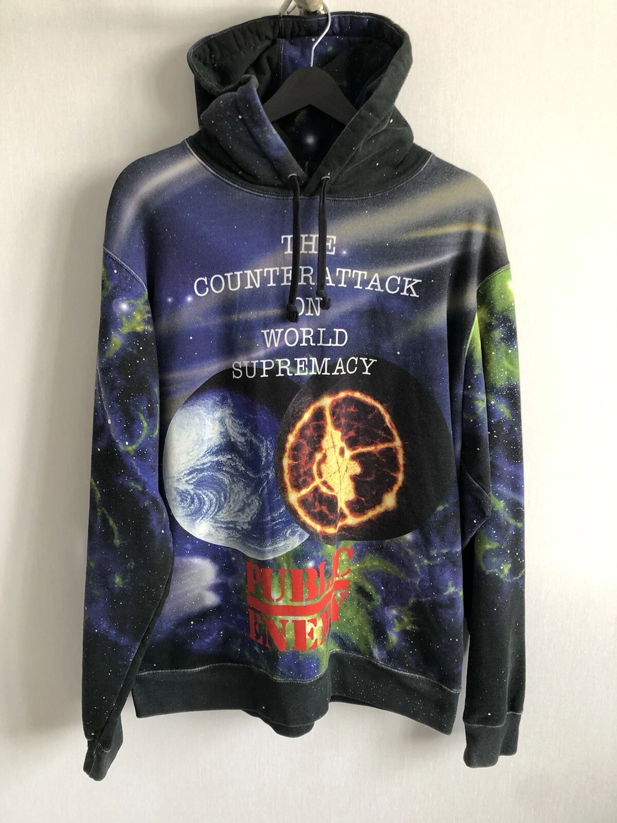 Sweat shirt à capuche homme Supreme Undercover Public Enemy planète noire taille Large