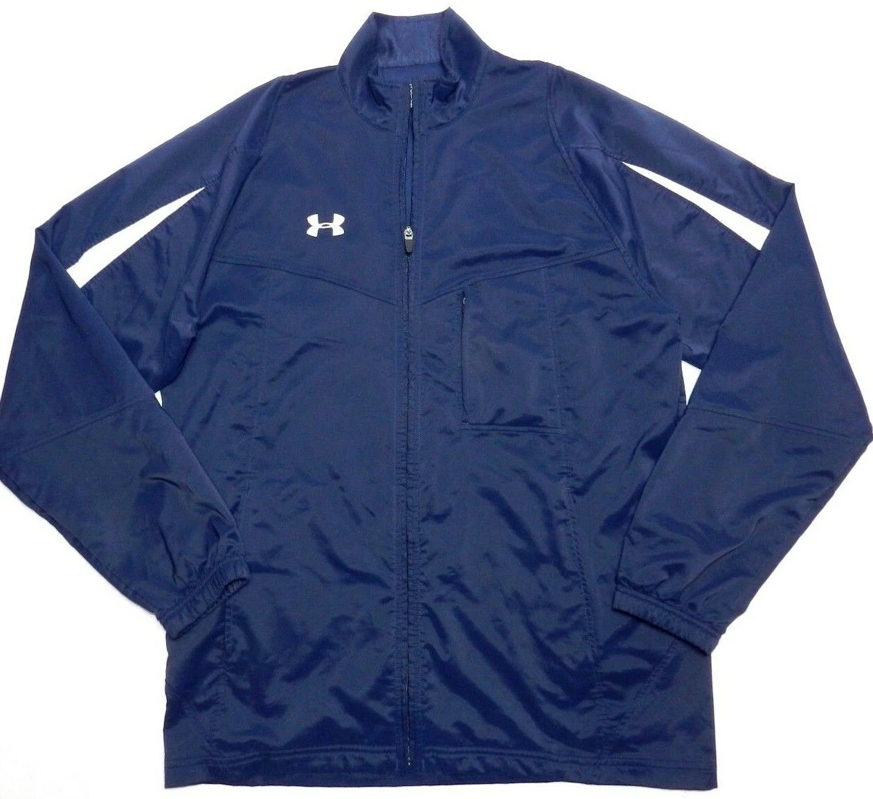 Men's Jacket UNDER ARMOUR medium loose navy blue windbreaker coat (aa65)
